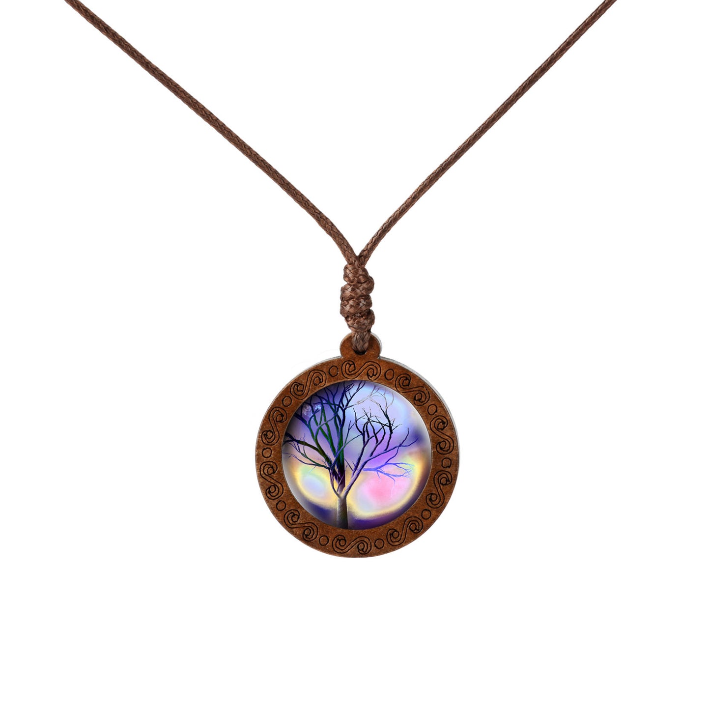 Fashion Tree Wood Glass Unisex Pendant Necklace 1 Piece