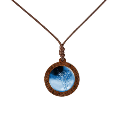 Fashion Tree Wood Glass Unisex Pendant Necklace 1 Piece