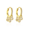 Fashion Cross Copper Gold Plated Zircon Dangling Earrings 1 Pair