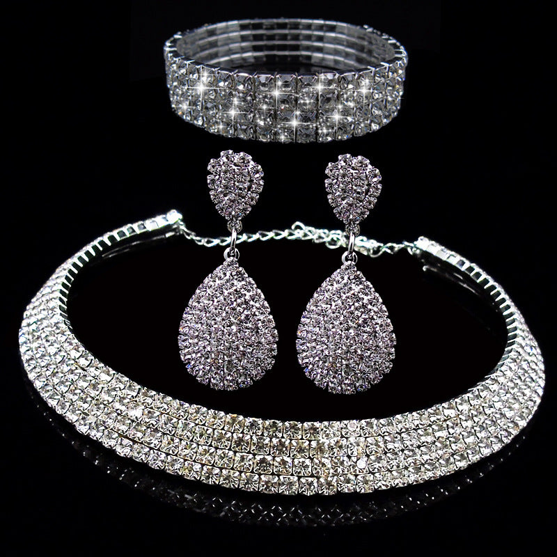 Fashion Printing Rhinestone Artificial Gemstones Women's Jewelry Set