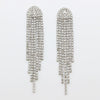 1 Pair Fashion Tassel Inlay Diamond Copper Rhinestones Drop Earrings