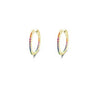 1 Pair Fashion Round Inlay Silver Gem Hoop Earrings