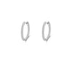 1 Pair Fashion Round Inlay Silver Gem Hoop Earrings