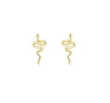 1 Pair Cool Style Snake Polishing Silver Ear Studs