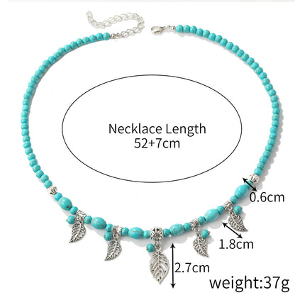 Ethnic Style Water Droplets Alloy Turquoise Plating Women's Pendant Necklace 1 Piece