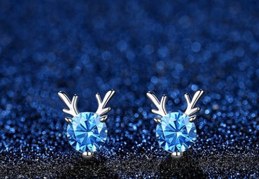 Simple Style Antlers Alloy Inlay Rhinestones Women's Ear Studs 1 Pair