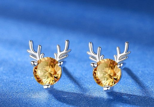 Simple Style Antlers Alloy Inlay Rhinestones Women's Ear Studs 1 Pair