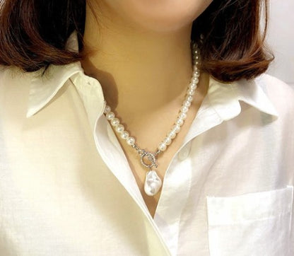 Basic Solid Color Imitation Pearl Beaded Women's Necklace 1 Piece