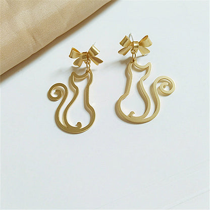 Fashion Cat Metal Plating Women's Drop Earrings 1 Pair