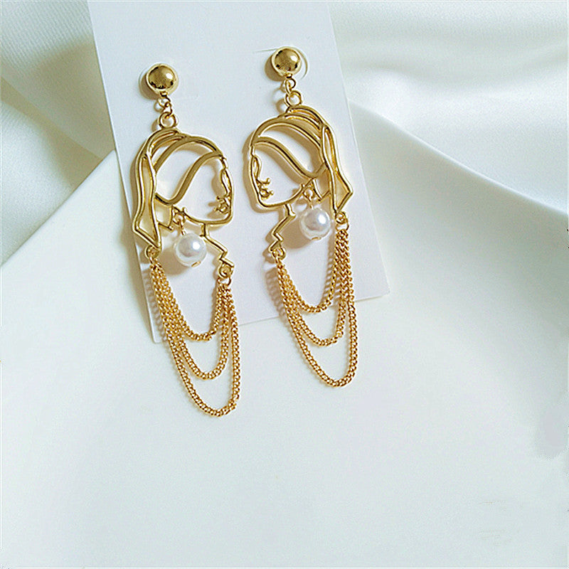 Fashion Human Alloy Pearl Plating Women's Drop Earrings 1 Pair