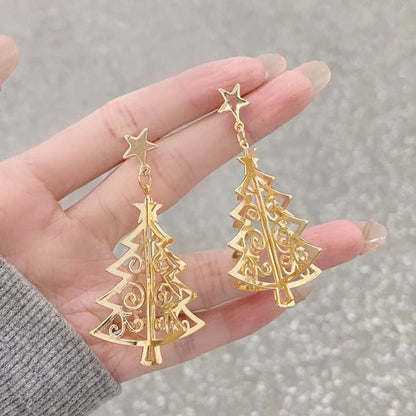 Fashion Christmas Tree Metal Plating Women's Drop Earrings 1 Pair