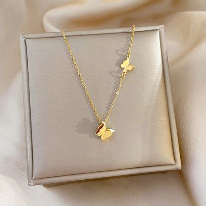 Fashion Butterfly Stainless Steel Pendant Necklace