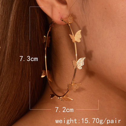 Fashion Butterfly Alloy Plating Women's Earrings 1 Pair