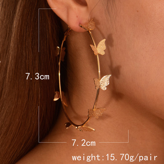 Fashion Butterfly Alloy Plating Women's Earrings 1 Pair