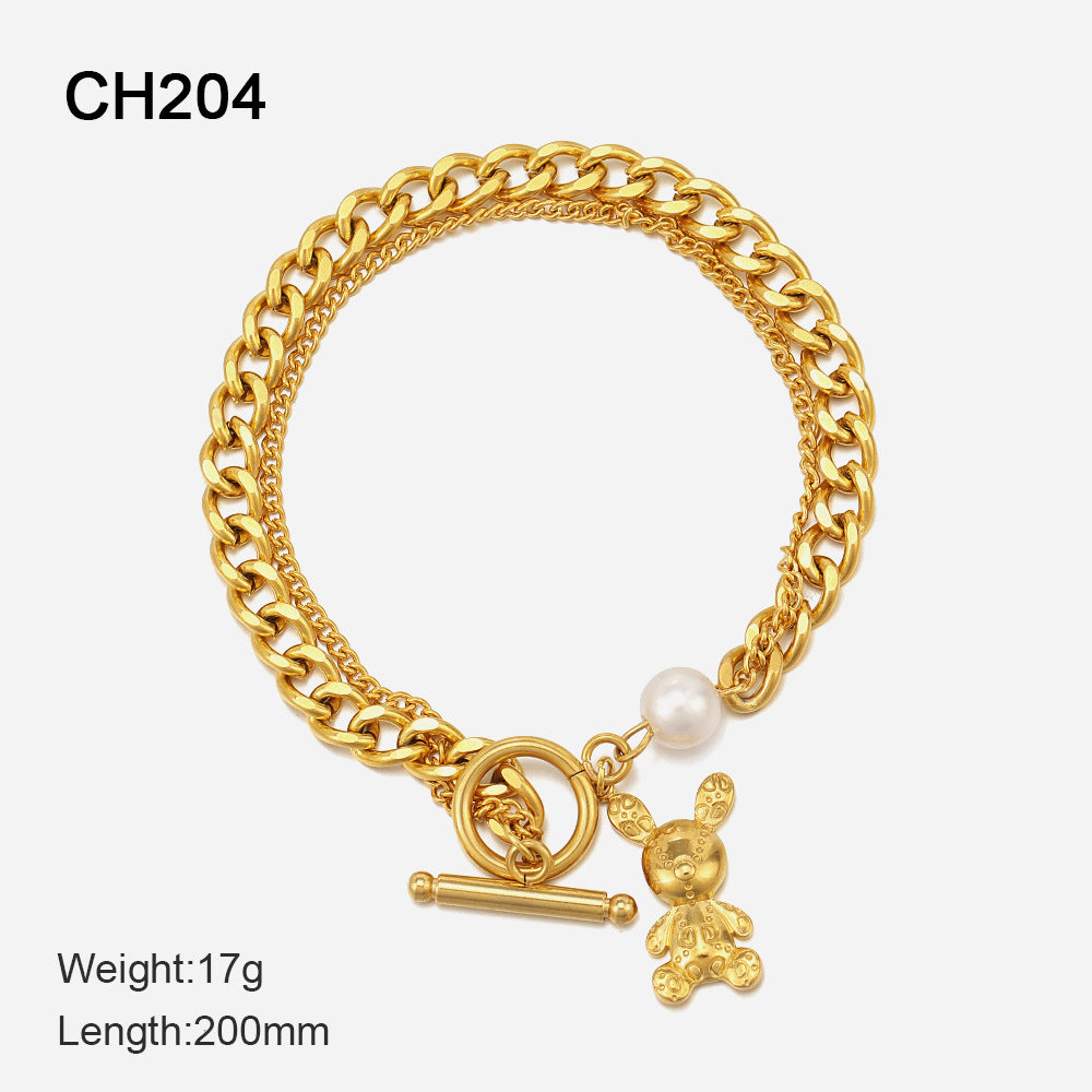 Fashion Animal Stainless Steel Gold Plated Bracelets