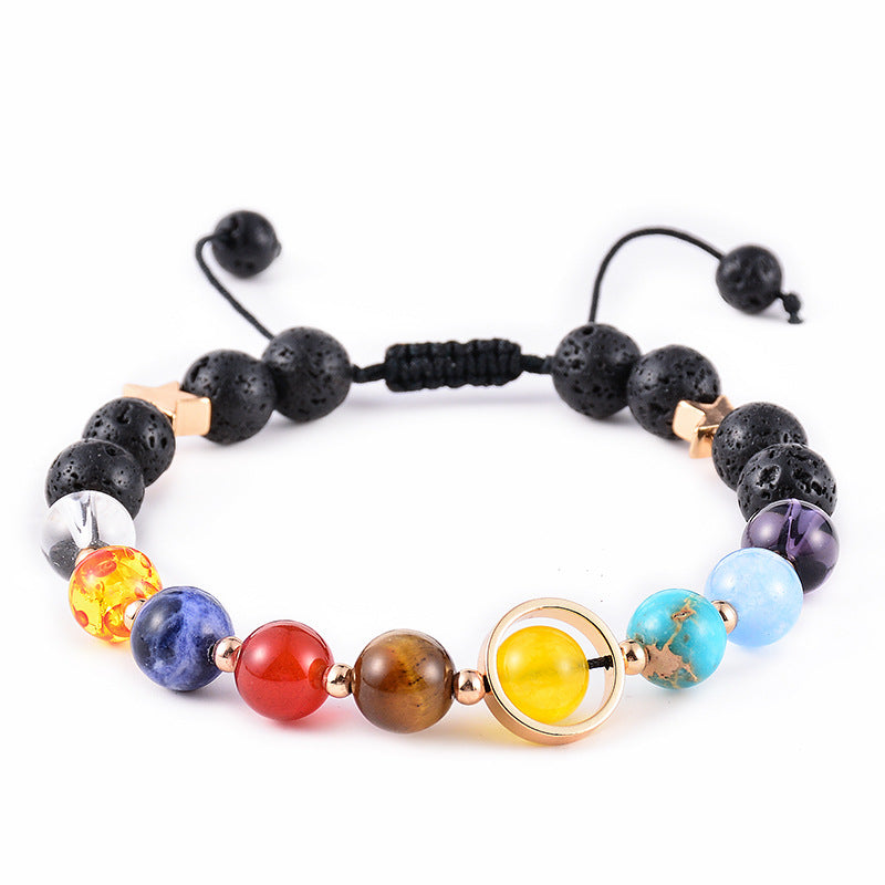 Fashion Planet Natural Stone Beaded Unisex Bracelets