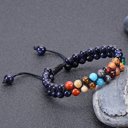 Fashion Planet Natural Stone Beaded Unisex Bracelets