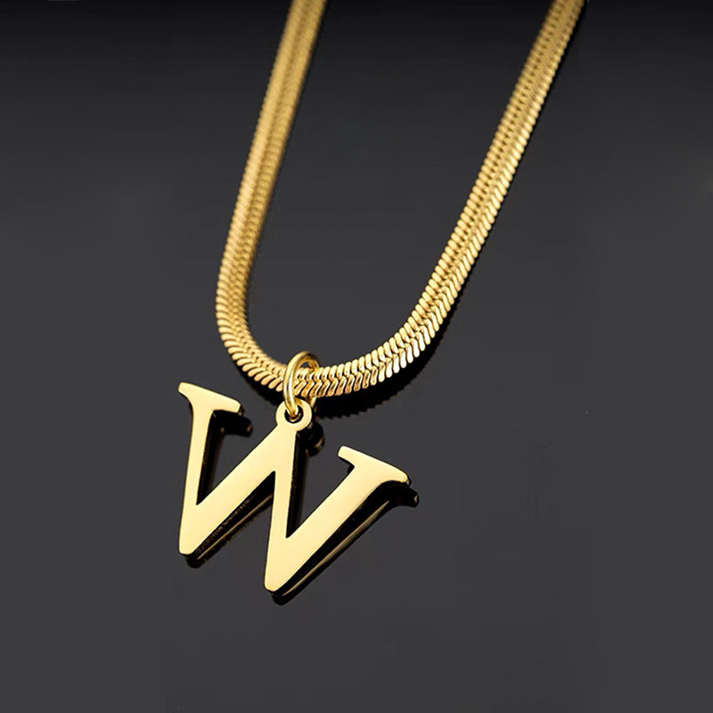 Simple Style Letter Titanium Steel Plating Necklace 1 Piece