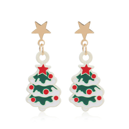 Cute Snowman Alloy Plating Women's Drop Earrings 1 Pair