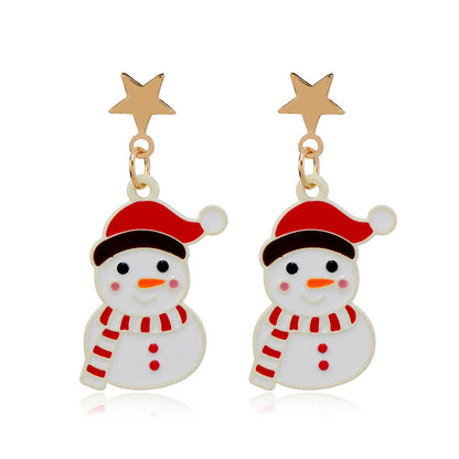 Cute Snowman Alloy Plating Women's Drop Earrings 1 Pair