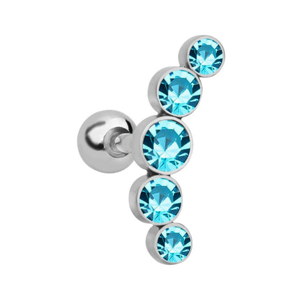 Fashion Geometric Stainless Steel Inlay Artificial Diamond Ear Studs 1 Piece