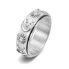 Fashion Sun Moon Titanium Steel Plating Rings