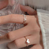 Fashion Heart Shape Alloy Plating Hollow Out Women's Open Ring