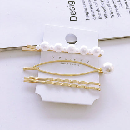 Fashion Geometric Alloy Plating Artificial Pearls Hair Clip 1 Set