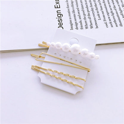 Fashion Geometric Alloy Plating Artificial Pearls Hair Clip 1 Set