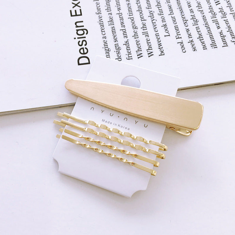 Fashion Geometric Alloy Plating Artificial Pearls Hair Clip 1 Set