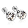 Fashion Geometric Stainless Steel Inlay Zircon Ear Studs 1 Pair