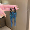 Fashion Tassel Copper Inlay Rhinestones Drop Earrings 1 Pair