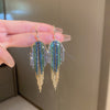 Fashion Tassel Copper Inlay Rhinestones Drop Earrings 1 Pair