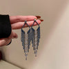 Fashion Tassel Copper Inlay Rhinestones Drop Earrings 1 Pair