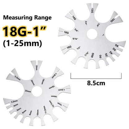 Puncture Jewelry Diameter Thickness Stainless Steel Measuring Ruler