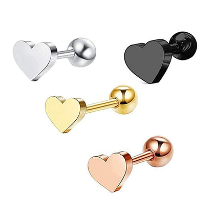 Fashion Heart Shape Stainless Steel Plating Ear Studs 1 Piece