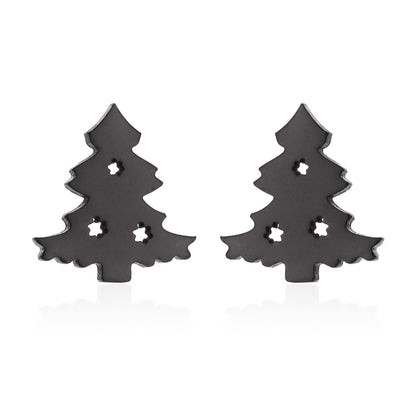 Fashion Christmas Tree Stainless Steel Ear Studs 1 Pair