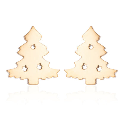 Fashion Christmas Tree Stainless Steel Ear Studs 1 Pair