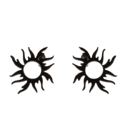 1 Pair Simple Style Sun Stainless Steel Plating Ear Studs