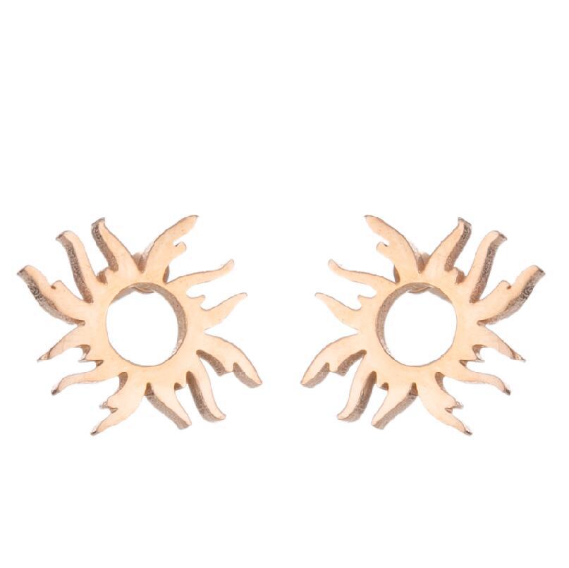 1 Pair Simple Style Sun Stainless Steel Plating Ear Studs