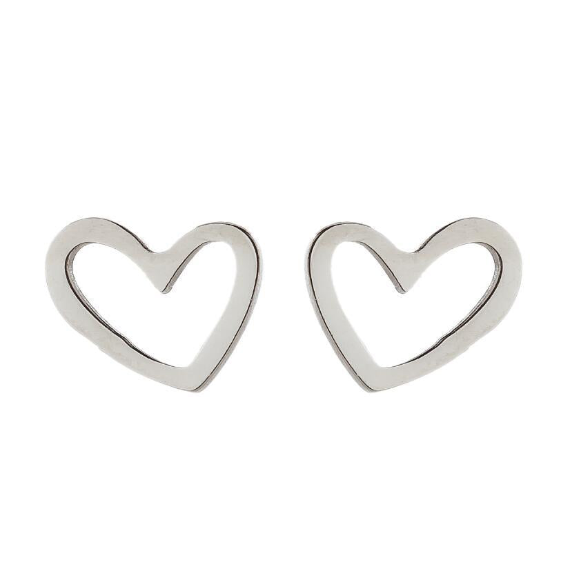 Fashion Heart Shape Stainless Steel Ear Studs 1 Pair