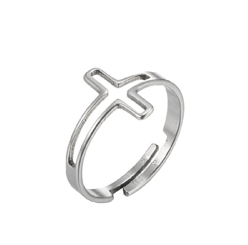 1 Piece Fashion Geometric Stainless Steel Plating Open Ring