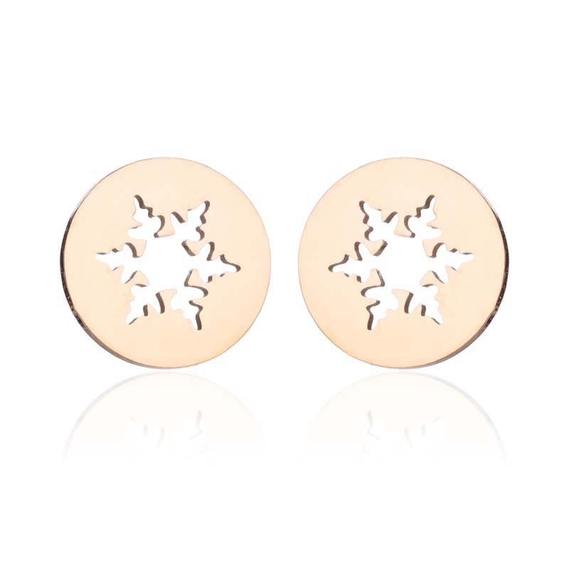 Fashion Snowflake Stainless Steel Plating Ear Studs 1 Pair