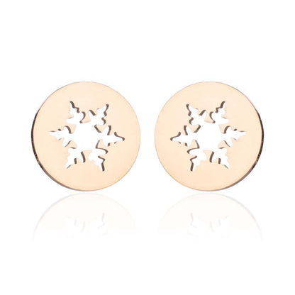 Fashion Snowflake Stainless Steel Plating Ear Studs 1 Pair