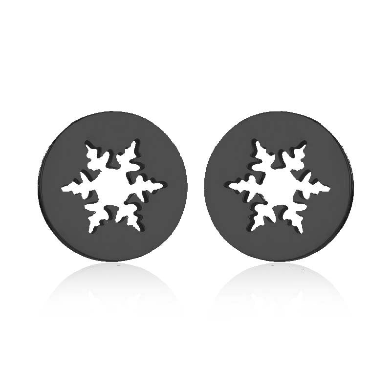 Fashion Snowflake Stainless Steel Plating Ear Studs 1 Pair