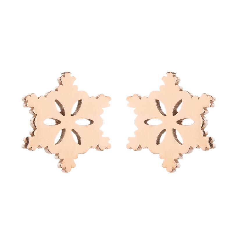 Fashion Snowflake Stainless Steel Plating Ear Studs 1 Pair