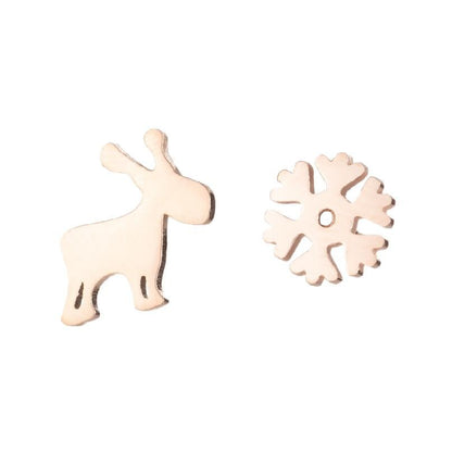 Fashion Snowflake Stainless Steel Plating Ear Studs 1 Pair