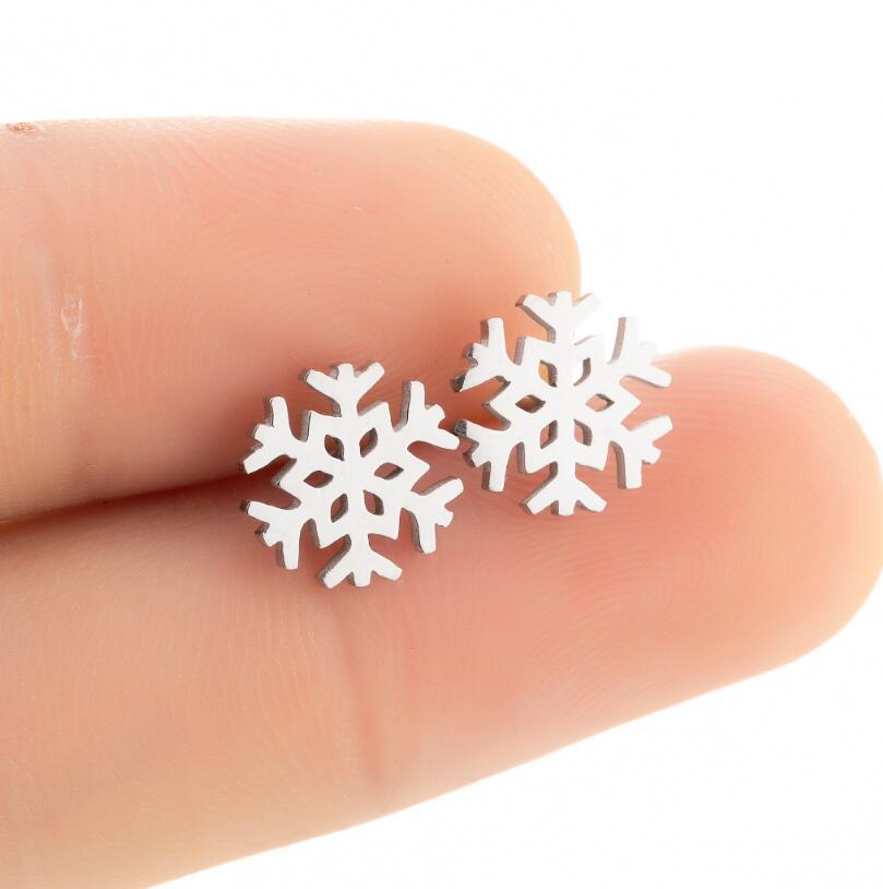 Fashion Snowflake Stainless Steel Plating Ear Studs 1 Pair