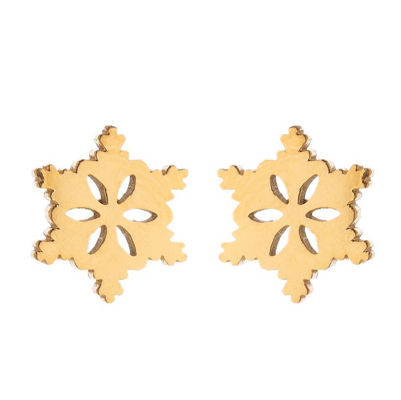 Fashion Snowflake Stainless Steel Plating Ear Studs 1 Pair