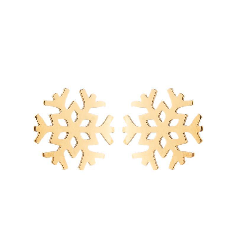 Fashion Snowflake Stainless Steel Plating Ear Studs 1 Pair